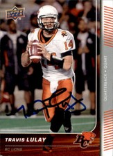 Travis Lulay Signed 2015 Upper Deck CFL Football card #13 BC Lions