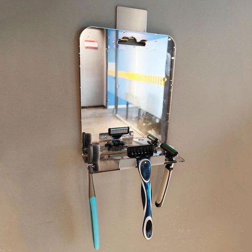 Fogless Shower Mirror Acrylic Shaving Mirror Reusable Wall Hang Bathroom Mirror - Picture 9 of 11