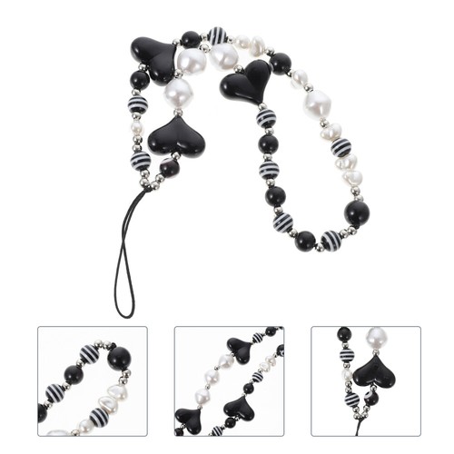 Bead Phone Charm Heart Beaded Phone Chain Acrylic Beads Strap - 第 1/12 張圖片