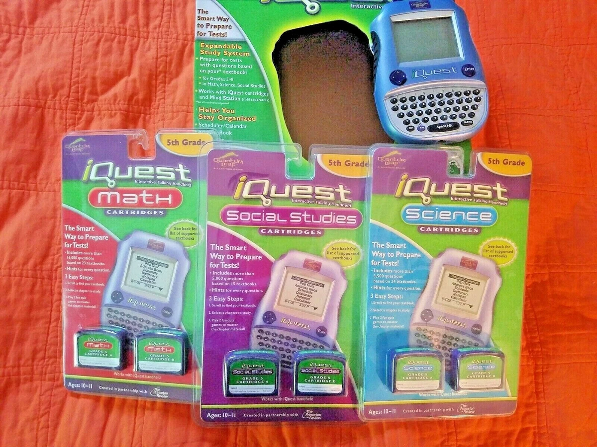 LeapFrog Quantum Leap iQuest Handheld Learning System w/ Grade 5 Math &  Science 