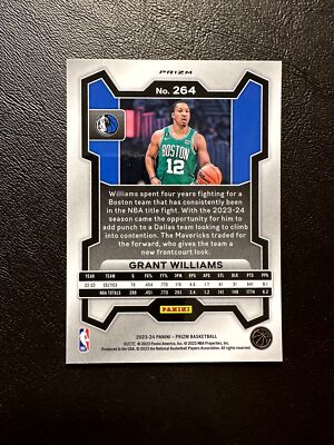 PANINI NBAカード PRIZM GRANT WILLIAMS CELTICS 27/50 #267 送料無料 中古 IT1 PANINI NBAカード PRIZM GRANT WILLIAMS CELTICS 27/50 #267