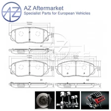 Fits Kia Sorento 2015- Hyundai Santa Fe 2018- AZ Front Brake Pads Set