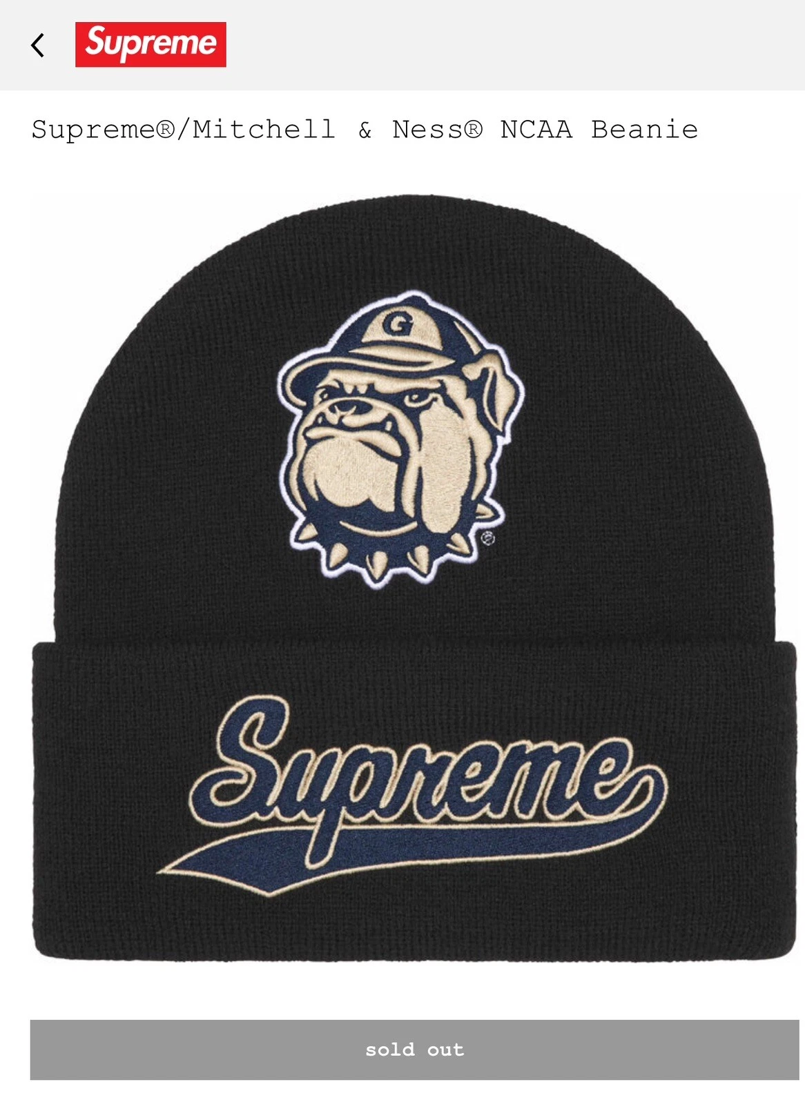 Bonnet Supreme Mitchell & Ness NCAA (noir) à la main !