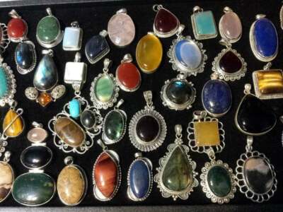 Opalite & Mix Gemstone Pendant Lot 925 Sterling Silver Plated Gemstone Pendants