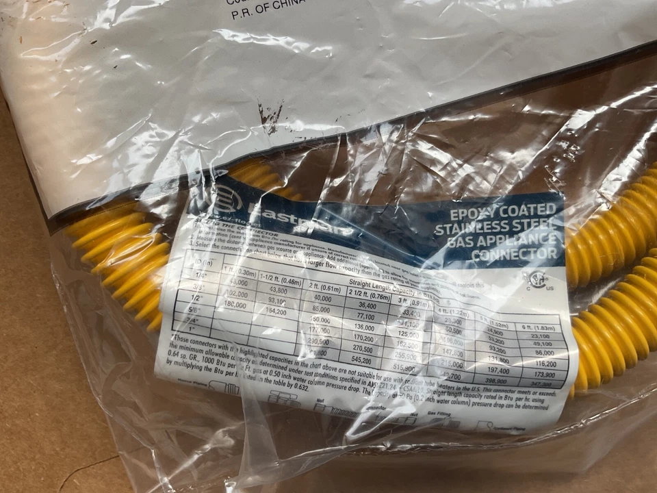 OEM Electrolux Frigidaire Eastman 4 pies 5/8 OD aparato de gas conector recubierto SS Foto 3 de 4