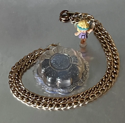 Polly Pocket FLUTTER FAIRY LOCKET Necklace 100% COMPLETE 1993 Vintage Bluebird