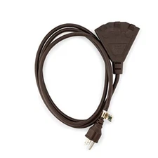 Holiday Lighting Outlet 6-Foot Brown Outdoor Extension Cord | Heavy-Duty Exte...