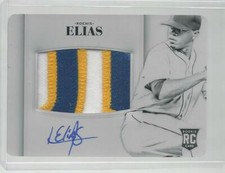 2014 NATIONAL TREASURES ROENIS ELIAS MARINERS JUMBO RC LOGO PATCH AUTO TRUE 1/1