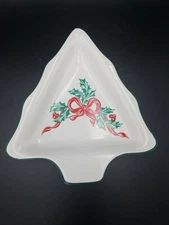 International China Company Christmas Tree Plate Dish Holly Bow