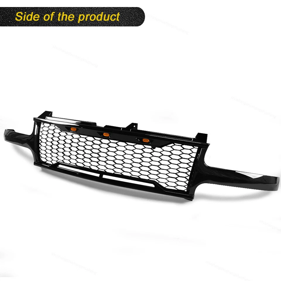 Front Bumper For 99-06 Chevy Suburban 1500 Tahoe Mesh Hood Grille WITH LED Black - Image 4 of 4