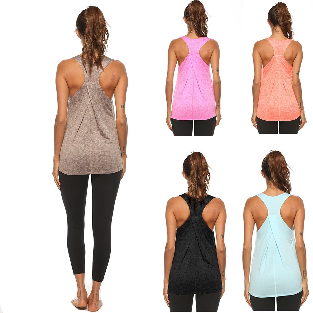 Women's Racerback Workout Tank Tops Loose Fit Athletic Yoga Shirts  Lightweight