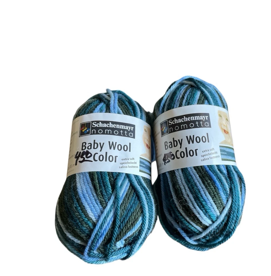Baby Wool Merino 2 sk 4Ply Superwash Blue Multi 25gx85m ea  Nomotta Schashenmayr - Image 2 of 4