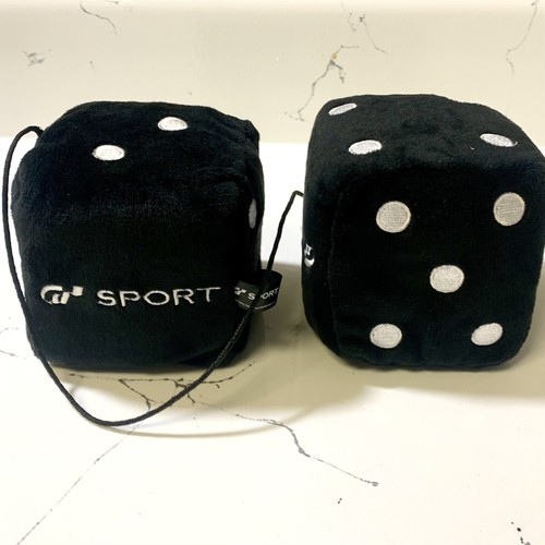 Black Fuzzy Dice Car Plush Decor Hanging Rearview Mirror eBay