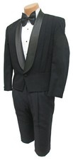Men's Michael Jordan Black Tuxedo Jacket Waistcoat Retro Wedding Prom Groom 42L