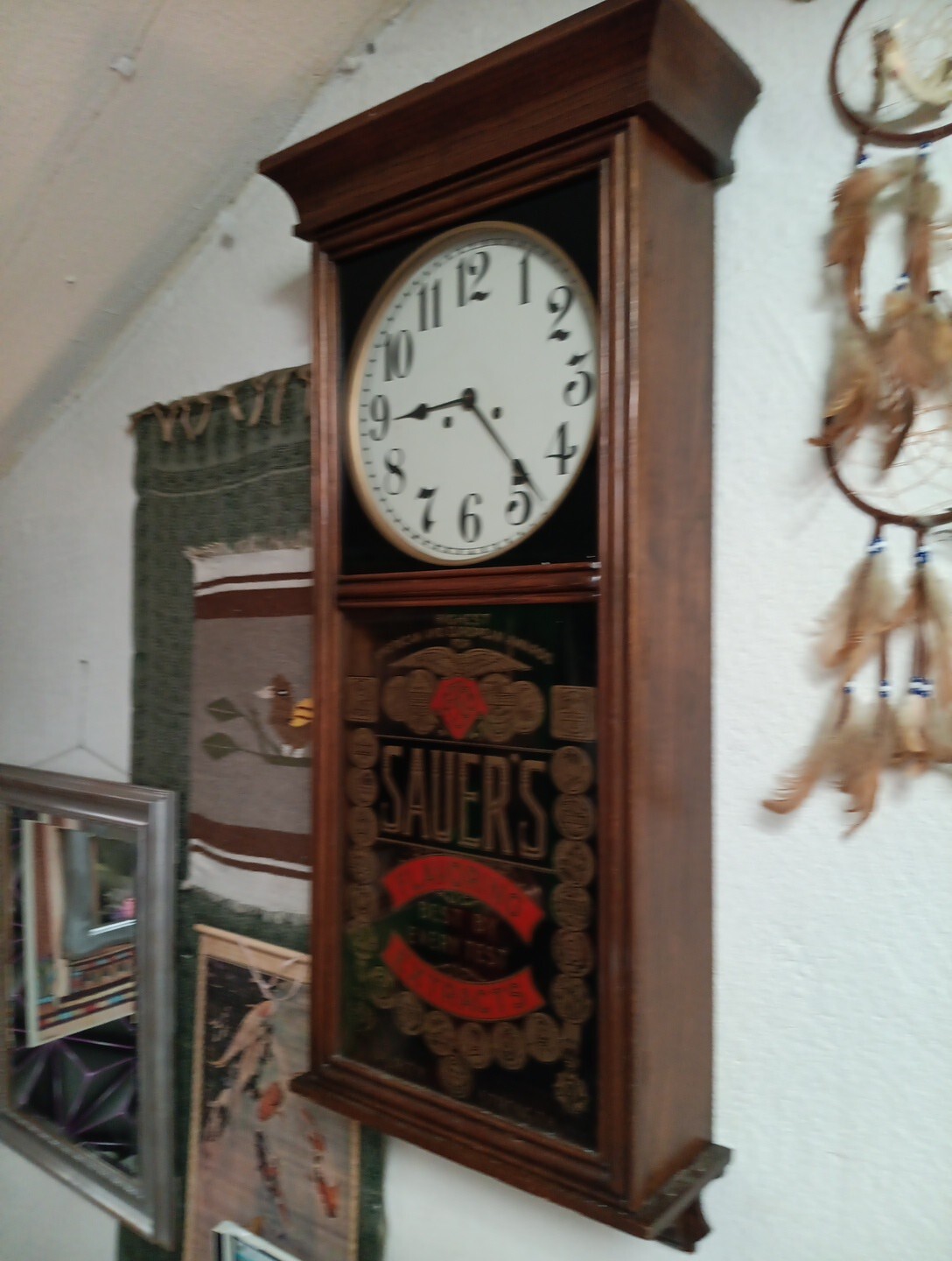 Antique Orig New Haven Clock Co. "Sauers extracts" Richmond VA