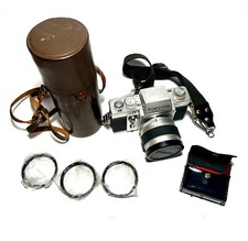 Topcon RE Super 35mm Film Camera 2 Lenses. Case. READ