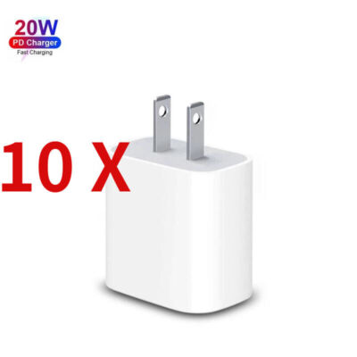 1-10X Bulk Lot USB-C Adapter PD 20W Fast Charger For iPhone 15/14/13/12/11/iPad