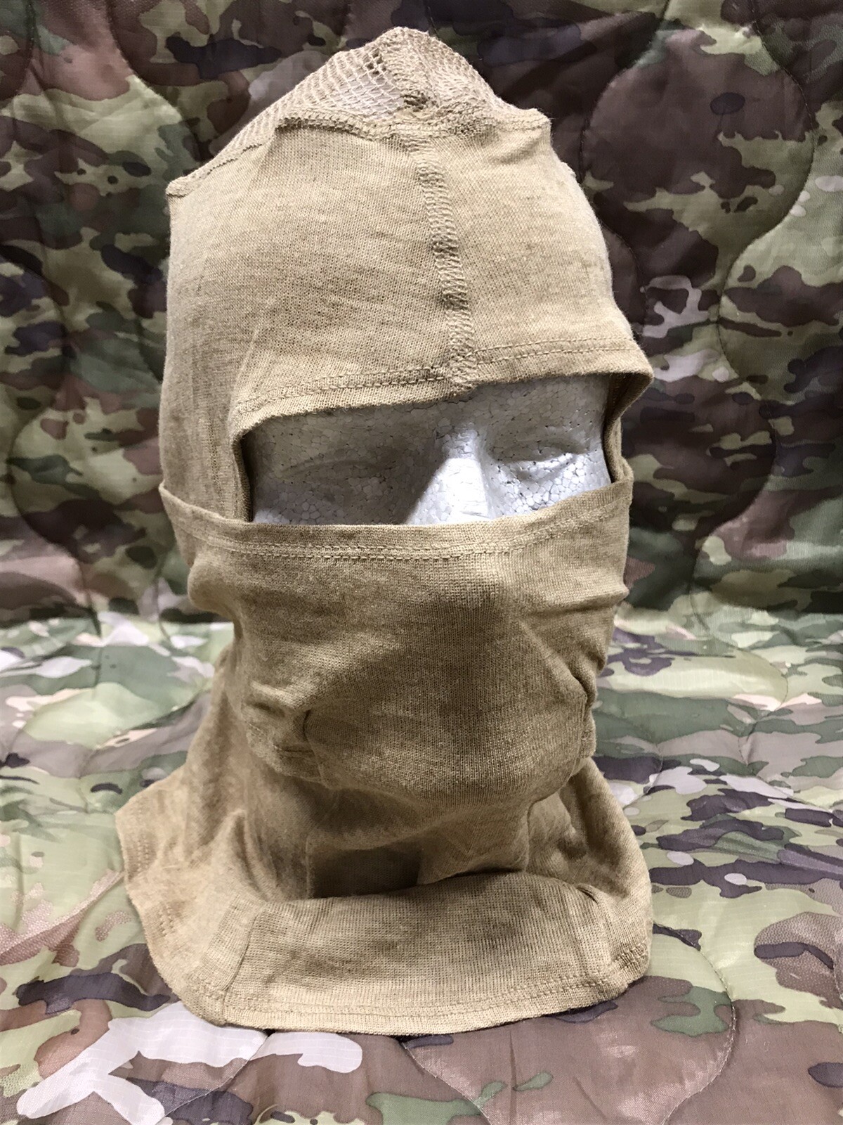 USMC Frog Balaclava Fire Resistant Face Shield Tan Sm / Med Light Weight NOS