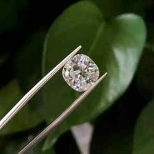 1.25 CT Natural White Diamond   6.50 mm Cushion Cut, VVS1 D Grade Ring Size D01