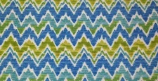 MILL CREEK TIAGO ISLAND BLUE FLAME STITCH CHEVRON OUTDOOR FABRIC BY YARD 54"W