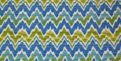 MILL CREEK TIAGO ISLAND BLUE FLAME STITCH CHEVRON OUTDOOR FABRIC BY YARD 54''W