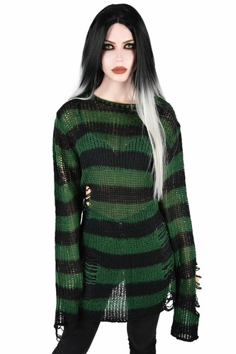 Killstar Absinthe Gothic Green Striped 