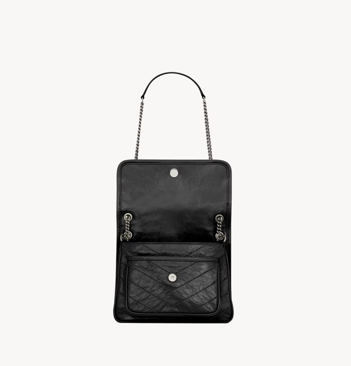 SAINT LAURENT NIKI BAMBINO IN PELLE VINTAGE NERO