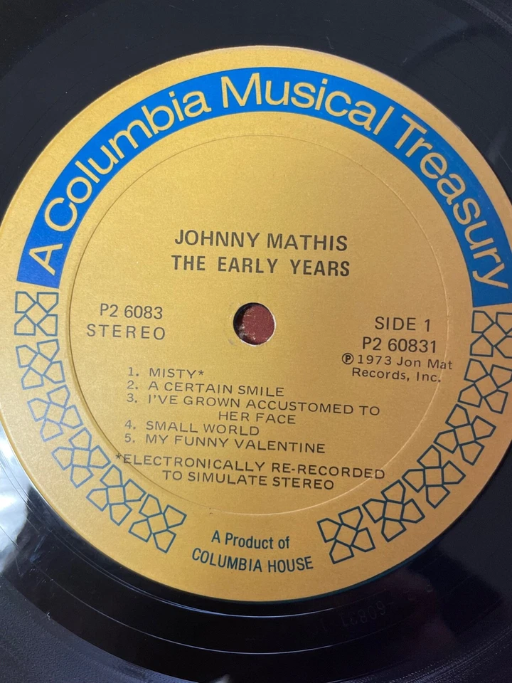 Johnny Mathis The Early Years 2X LP's A Columbia Musical Treasury #2P 6083 - Image 3 of 4