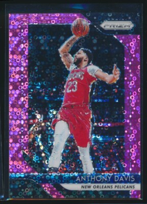 2018-19 Panini Prizm Fast Break Pink Prizm /50 Anthony Davis #177 Lakers Card