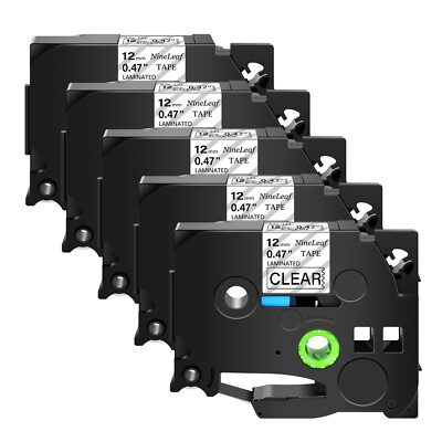 Compatible with Brother 5PK Black on Clear Tape TZ TZe-131 PT 1100SBVP Label 