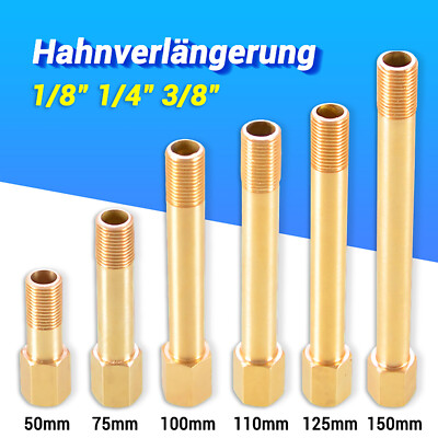 1/8 1/4 3/8 HAHNVERLÄNGERUNG MESSING Zoll Gewindefitting anschluss verlängerung