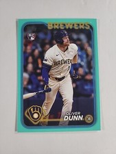 2024 Topps Update Oliver Dunn #US310 RC Aqua Parallel Milwaukee Brewers Rookie