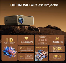 FUDONI Projector with WiFi and Bluetooth, Upgraded 5G Portable Projectors 4K