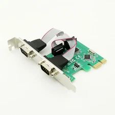 1x 9-Pin Serial Ports DB9 RS232 PCI-E Adapter Card Full Height Free High Profile