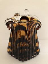 Art Glass Hand Blown Purse Bag Flower Vase