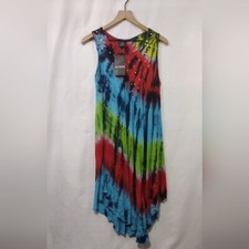 NWT Ace Fashion Tie Dye Dress Women's OS Multicolor Artsy Retro Boho 90s Y2K