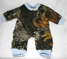 Mossy Oak Camo Blue Baby Boy Infant Sleeper, Snap Camouflage Creeper
