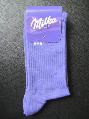 Milka  -  Lila Socken ( Unisex / Größe 39-42 ), NEU - oben dezent mit dem Milka