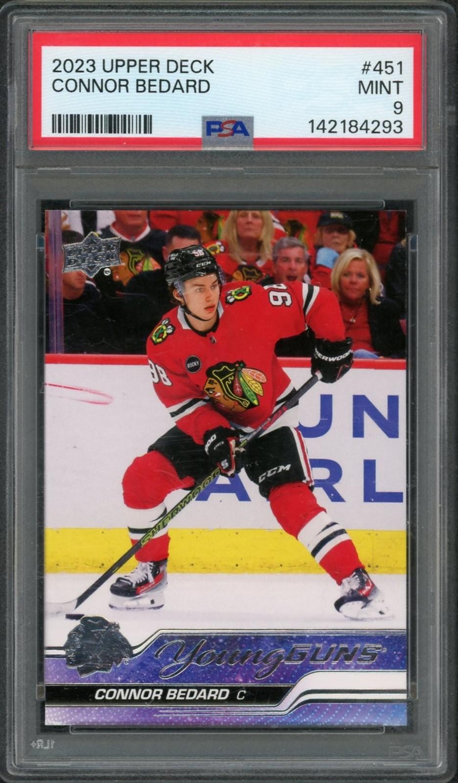 2023-24 Upper Deck Series 2 Connor Bedard Young Guns Rookie #451 PSA 9