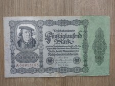 Papiergeld Reichsbanknote 50.000 Mark 1922