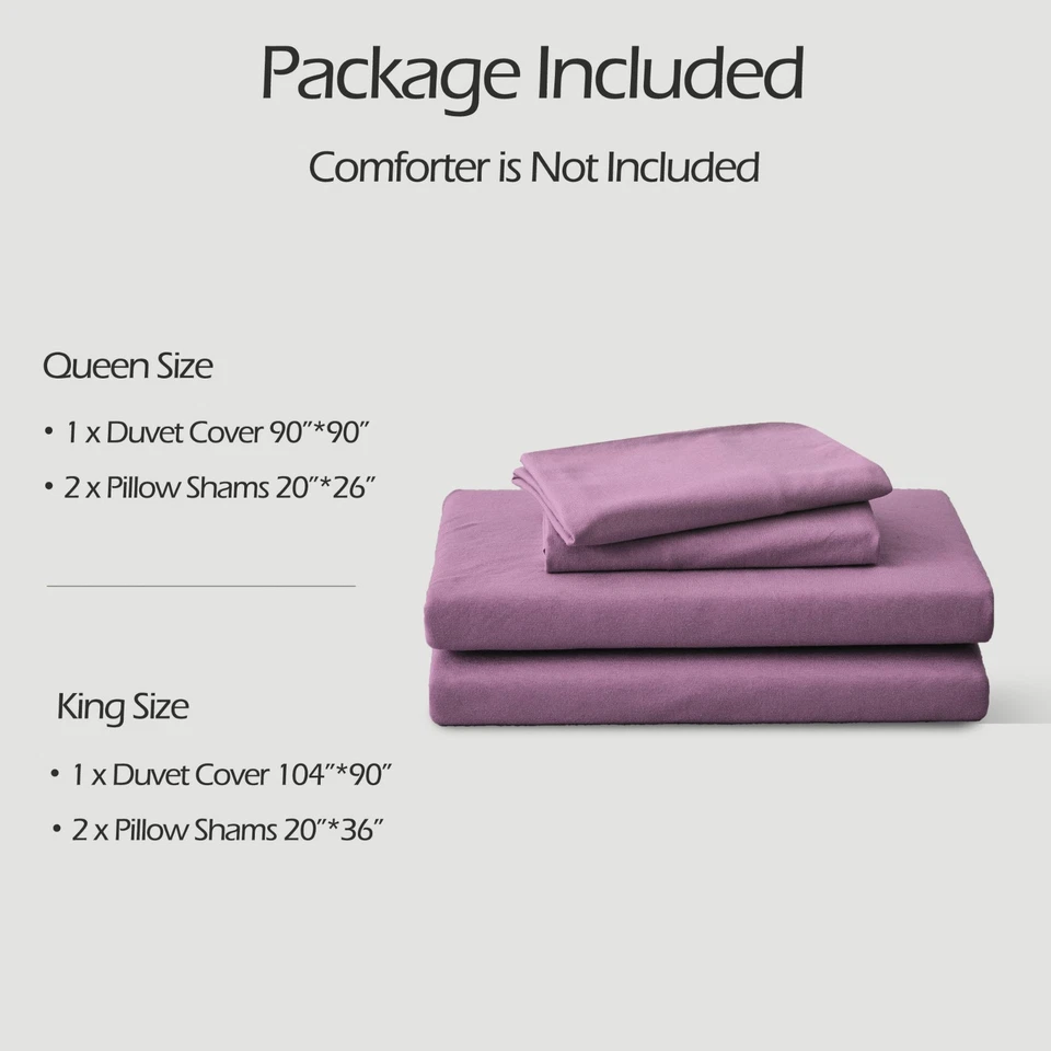 Juego de funda nórdica de algodón jersey suave funda de almohada juego de cama Queen King ERA PURA Foto 3 de 4