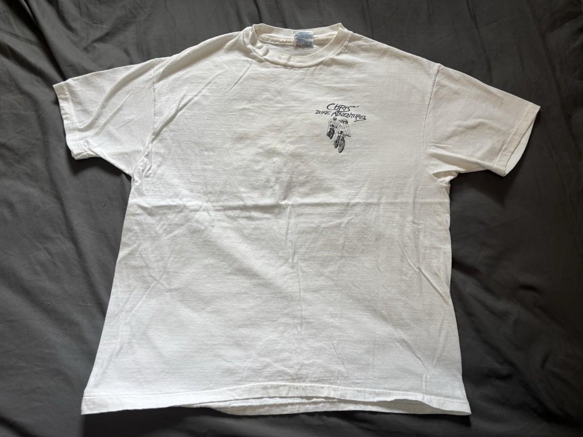 Vintage 80s Chris’s Bike Adventures Shirt Mens XL White Maui Hawaii Molokai USA View 6