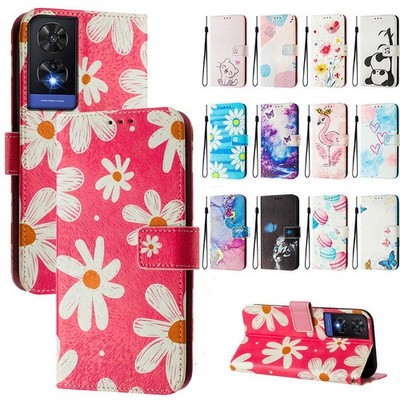 Für TCL 505 503 K70 50 60 SE 605 Luxus Lackiert Brieftasche Etui Handy Hülle Cover