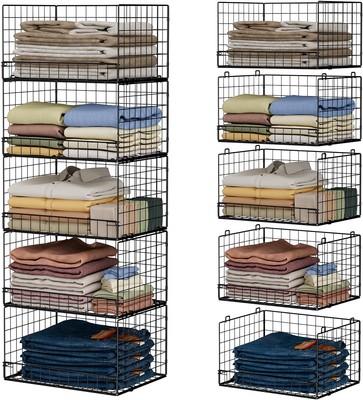 5-Tier Stackable Closet Organizers and Storage Shelves, Closet Shelf Organizer