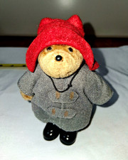 Paddington Bear 6 in Plush Bear w/ Red Hat Gray Coat Black Boots