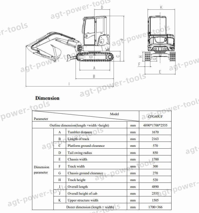 CFG Mini Excavator 4Ton Track Digger Kubota D1703 Diesel Engine(Hydraulic Thumb)