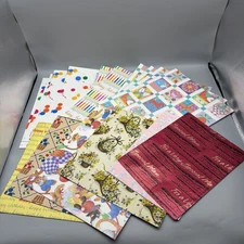 Vintage Wrapping Paper Sheets Lot Birthday Bridal Gifts 10+ Designs Ephemera B