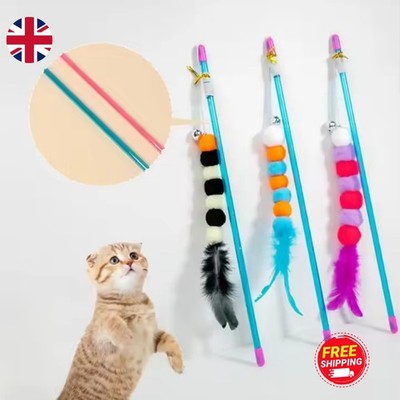Katze Teaser Stab Spielzeug Elastische Schnur Fell Käfer Lustig Interaktiv Spiel Stick