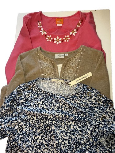 Lot of 3 Super Cute Women’s Tops, Size Petite Large, Very Gently Used