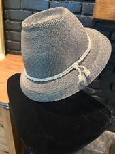 Vintage Pre-ownded Gray Italian Summer Fedora Hat 7 3/8"